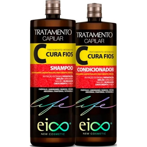 Kit Eico Life Shampoo e Condicionador Cura Fios 450ml