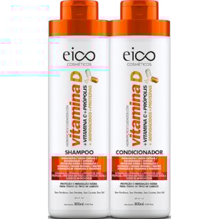 Kit Eico Shampoo e Condicionador Vitamina D 800ml