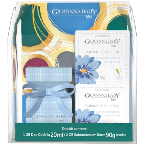 Kit Giovanna Baby Blue Colônia 20ml + 2 Sabonetes 90g