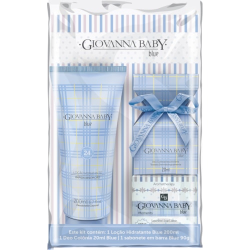 Kit Giovanna Baby Blue Loção Hidratante + Colônia + Sabonete em Barra