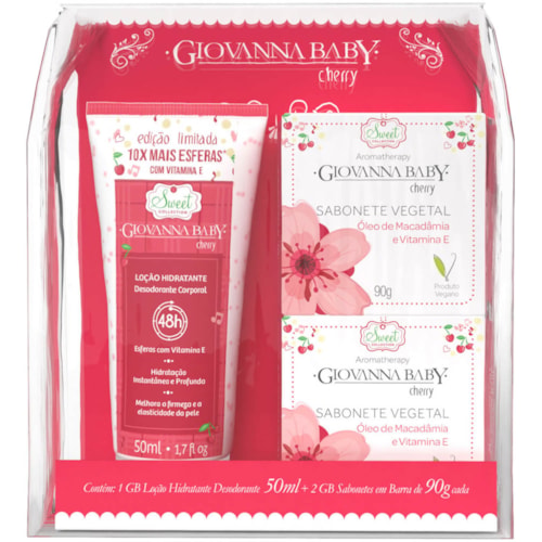 Kit Giovanna Baby Cherry Loção 50ml + 2 Sabonetes