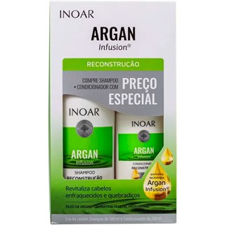 Kit Inoar Argan Reconstrução Shampoo 500ml e Condicionador 250ml
