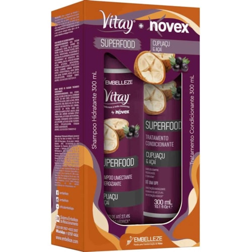 Kit Novex Cupuaçu e Açaí Shampoo + Condicionador 300ml