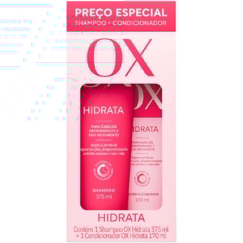 Kit Ox Hidrata Shampoo 375ml + Condicionador 170 ml