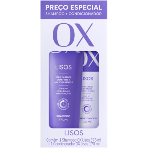 Kit Ox Lisos Shampoo 375ml + Condicionador 170 ml