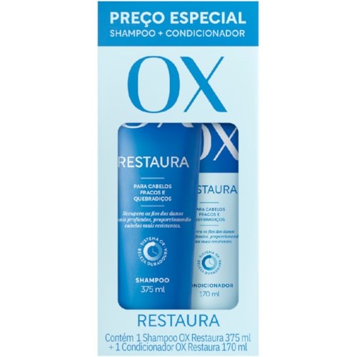 Kit Ox Restaura Shampoo 375ml + Condicionador 170 ml