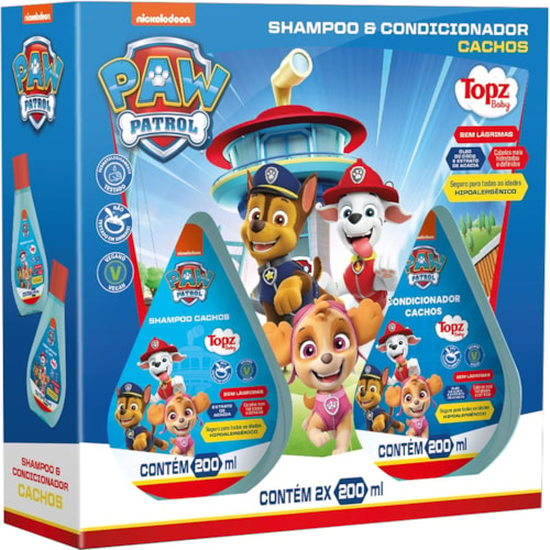 Kit para Cabelos Infantil Topz Patrulha Canina Cachos 200ml