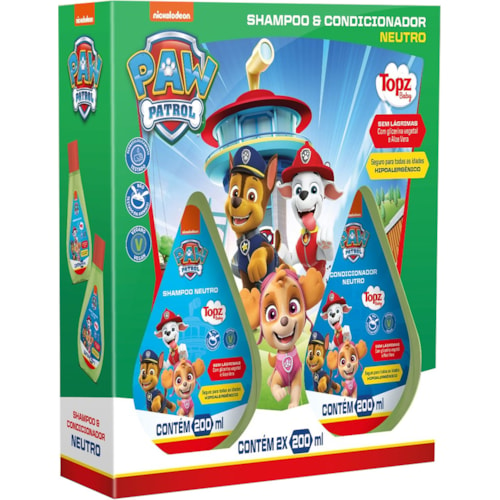 Kit para Cabelos Infantil Topz Patrulha Canina Neutro 200ml