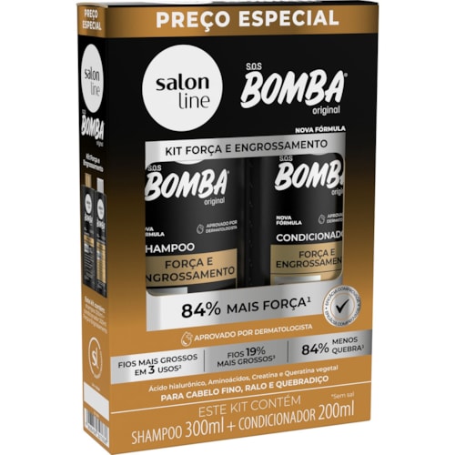 Kit Para Cabelos Salon Line Bomba Força e Engrossamento