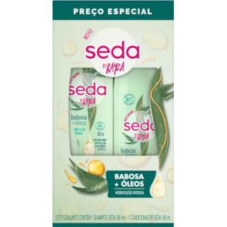 Kit Para Cabelos Seda Babosa e Óleos Shampoo 300ml+Condicionador 190ml