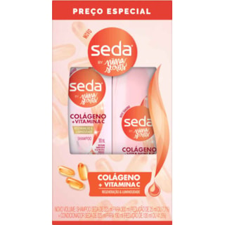 Kit Para Cabelos Seda Colágeno e Vitamina C 300ml+Condicionador 190ml