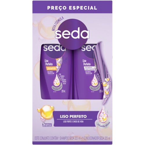 Kit Para Cabelos Seda Liso Perfeito 325ml