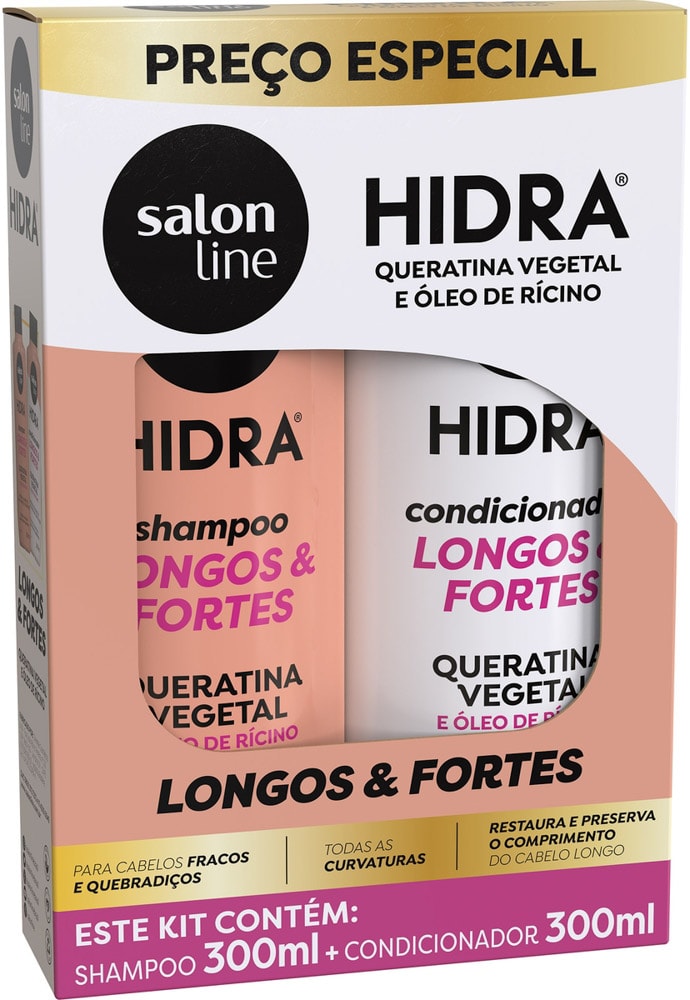 Kit Salon Line Hidra Longos & Fortes Sh+Cond 300ml - Destro
