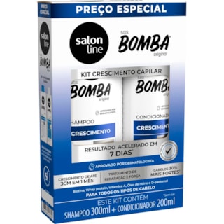 Kit Salon Line SOS Bomba Crescimento Capilar Sh 300ml + Cond 200ml