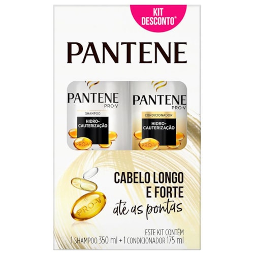 Kit Shampoo 350ml e Condicionador 175ml Pantene Hidro-Cauterização