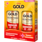 Kit Shampoo e Condicionador Niely Gold Reparação Intensiva Queratina