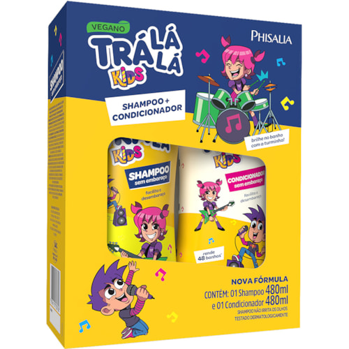 Kit Shampoo Infantil Trá Lá Lá Kids Sem Embaraço 480ml + Condicionador