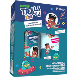 Kit Shampoo Trá Lá Lá Kids Azul Nutrikids 480ml + Condicionador Trá Lá