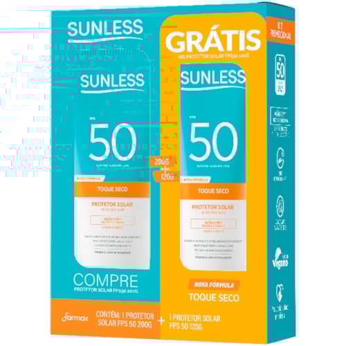 Kit Sunless Toque Seco Protetor Solar FPS50 200g + 120g