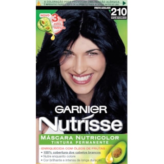 Kit Tintura Garnier Nutrisse Preto Azulado 210