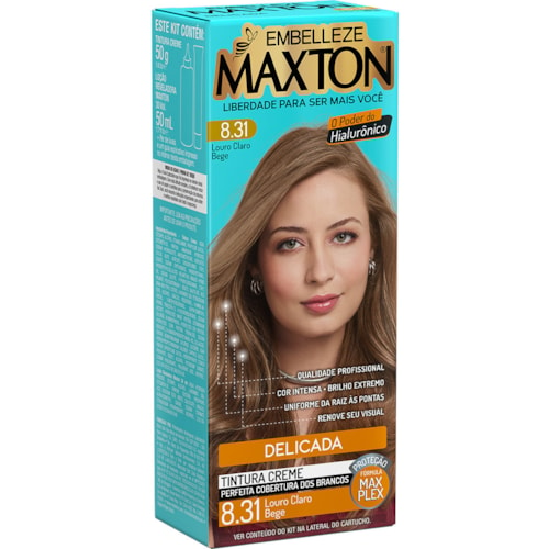 Kit Tintura Maxton Louro Claro Bege 8.31