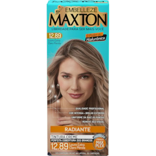 Kit Tintura Maxton Louro Extra Claro Pérola 12.89