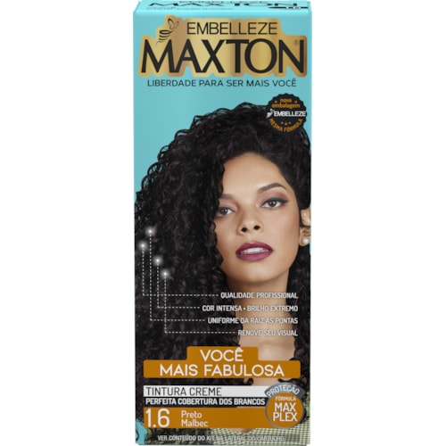Kit Tintura Maxton Preto Malbec 1.6