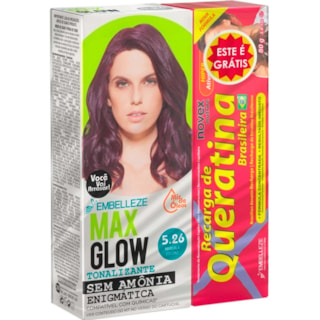 Kit Tonalizante Maxglow 5.26 Marsala Escuro + Recarga de Queratina 80g