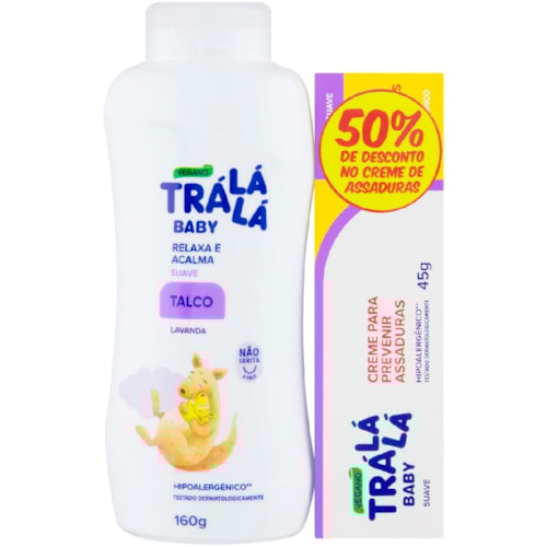 Kit Trá Lá Lá Baby Talco Lavanda 160g + Creme para Prevenir Assaduras