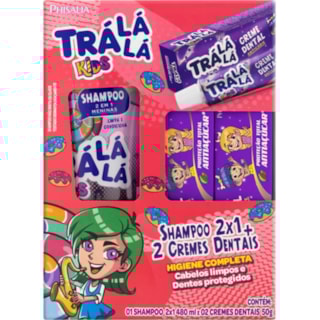Kit Trá Lá Lá Menina Shampoo 2 em 1 + Creme Dental 2UN