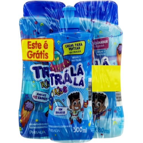 Kit Trá Lá Lá Shampoo+Condicionador+Álcool Gel NutriKids 480ml