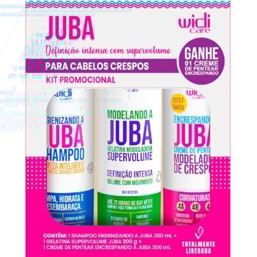 Kit Widicare Juba Crespos Shampoo+Creme de Pentear+Gelatina Capilar