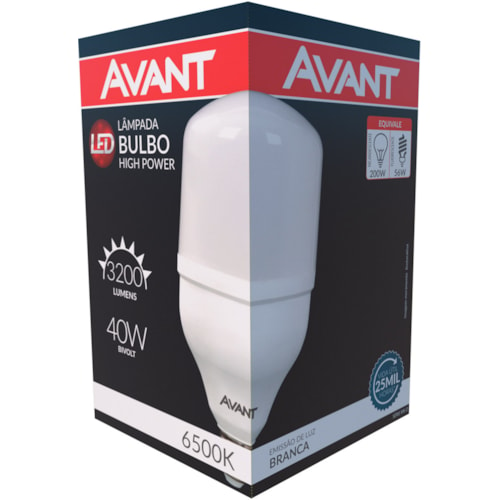 Lâmpada de Led Avant Bulbo 6500K 40W Bivolt Luz Branca