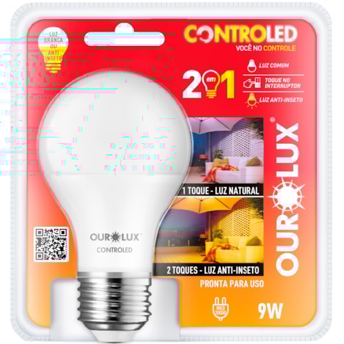 Lâmpada Ourolux Controled Anti Inseto 2T 9W