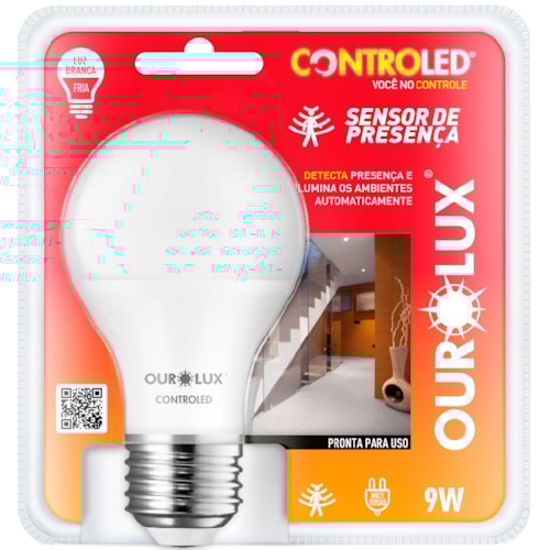 Lâmpada Ourolux Controled Sensor de Presença 9W