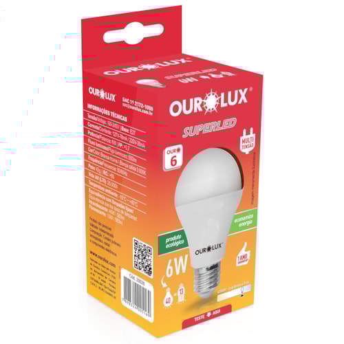 Lâmpada Ourolux Superled 6W 6500K Bivolt