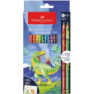 Lápis de Cor Faber-Castell Dinossauro 12 Cores