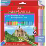 Lápis de Cor Faber-Castell Eco 24 Cores + 4 Cores Pastel