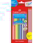 Lapis de Cor Faber-Castell Ecolapis Grip 12 Cores + 2 Lapis Grafite