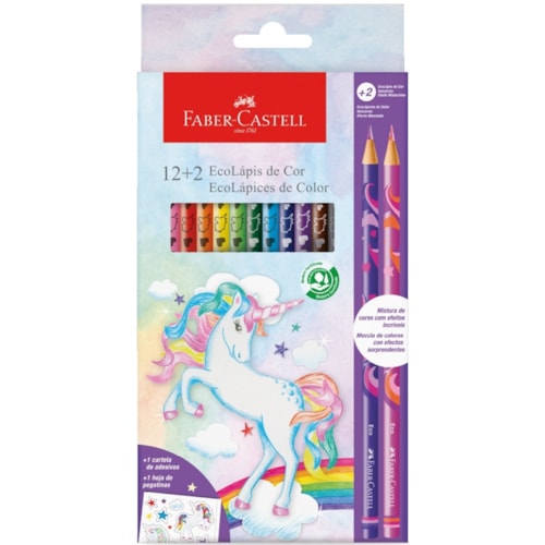 Lápis de Cor Faber-Castell Unicórnio 12 Cores