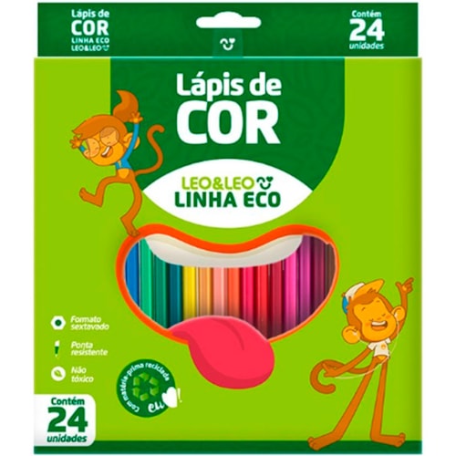 Lápis de Cor Leo e Leo Sextavado 24 Cores