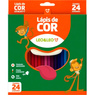 Lápis de Cor Leo e Leo Sextavado 24 Cores