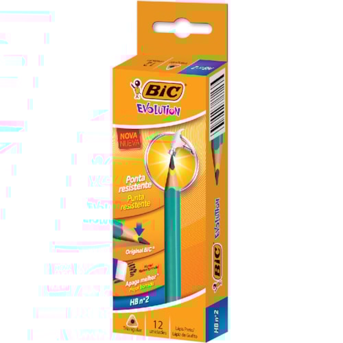Lápis Grafite Bic Evolution Triangular 12 Unidades