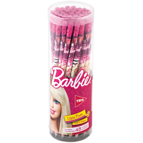 Lápis Grafite com Borracha Tris Barbie