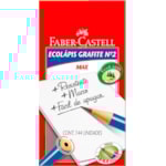 Lápis Preto Faber-Castell Ecolápis com Borracha Azul Redondo 144UN
