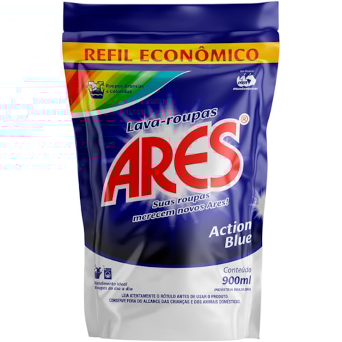 Lava Roupas Ares Action Blue Refil Econômico 900ml