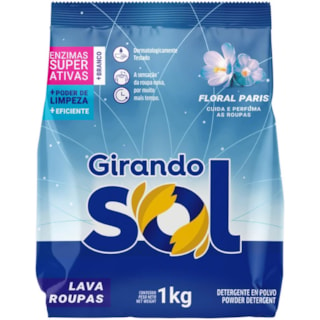 Lava Roupas Girando Sol Sachê Azul Floral Paris 1kg