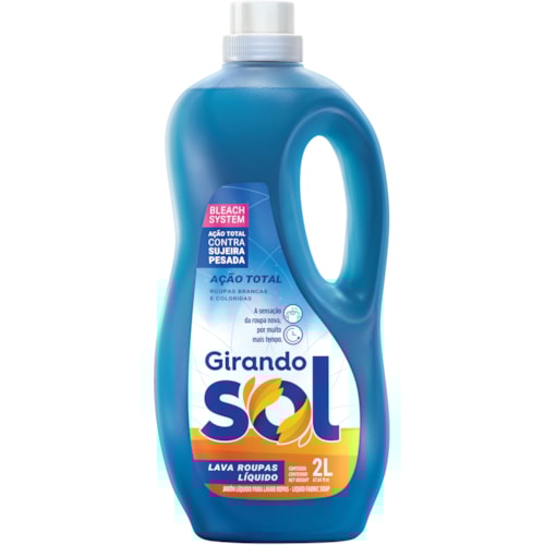 Lava Roupas Líquido Girando Sol Ação Total 2l