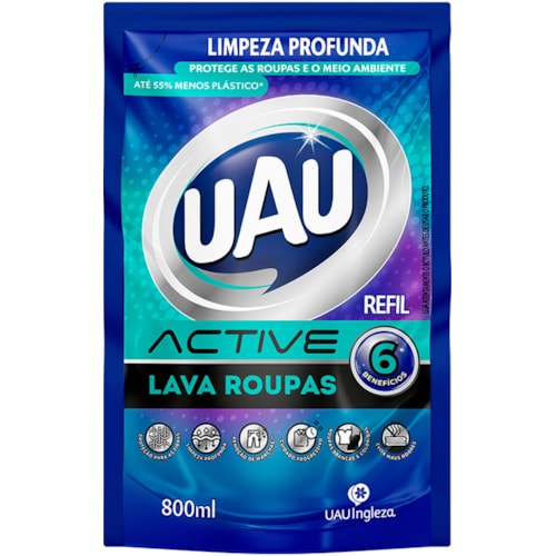 Lava Roupas UAU Active Refil 800ml