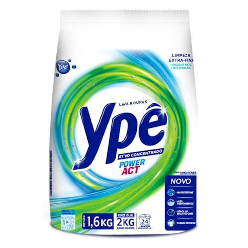Lava Roupas Ypê Power Action Sachet 1,6Kg